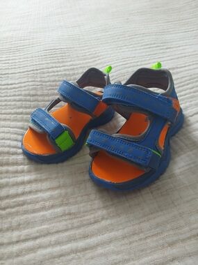Joe FRESH baby Blue and Orange Velcro Sandals Size 4